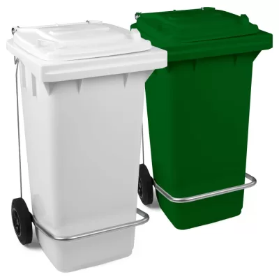FILMOP Šiukšliadėžė su pedalu, 120 L, balta