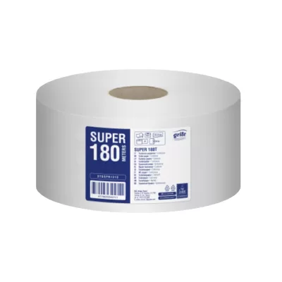 GRITE PROFESSIONAL Tualetinis popierius Super 180 T, 2 sl., 180 m,celiuliozė, 12 vnt./pak.