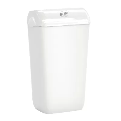 GRITE PROFESSIONAL Šiukšliadėžė su dangčiu, 23 L, balta