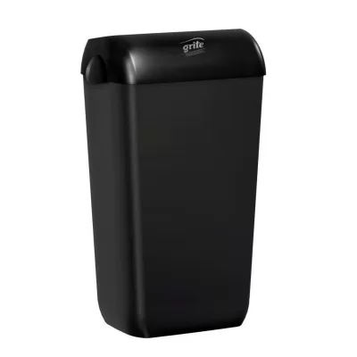 GRITE PROFESSIONAL Šiukšliadėžė su dangčiu, 23 L, juoda