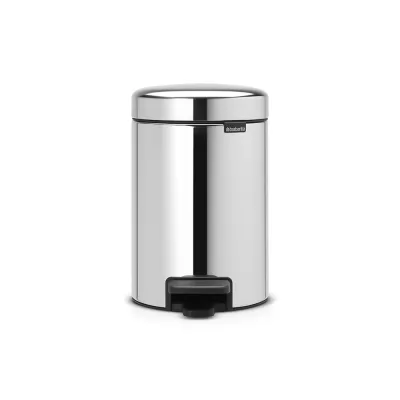 BRABANTIA NEWICON Šiukšliadėžė su pedalu, 3 L, sidabrinė