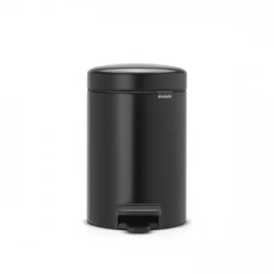 BRABANTIA NEWICON Šiukšliadėžė su pedalu, 3 L, matinė, juoda