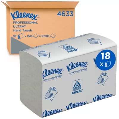 * Kimberly-Clark Professional KLEENEX ULTRA Rankų servetėlės, Z lenkimo, 2 sl., celiuliozė, 18vnt./pak.
