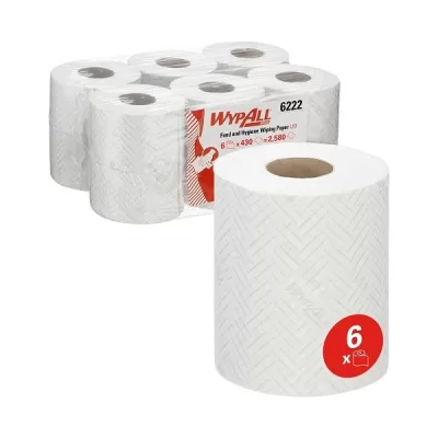 Kimberly-Clark Professional WYPALL REACH L10 Ruloninis popierius traukiamas iš centro, 1 sl., 163 m, perdirbtas pl., 6 vnt./pak