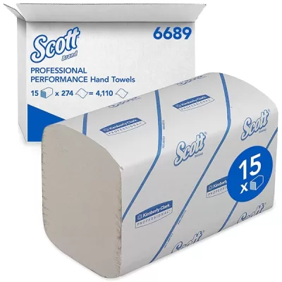 * Kimberly-Clark Professional SCOTT Perfomance Rankų servetėlės, C ir V lenkimo, 1 sl., celiuliozė, 274 serv./15 vnt.