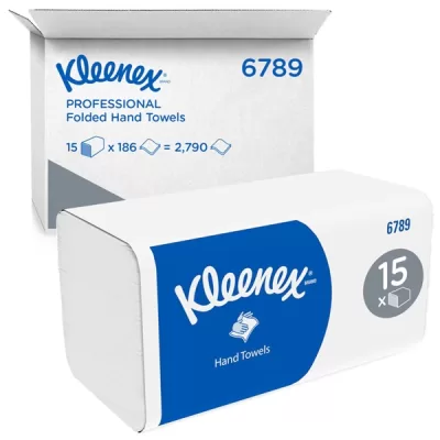 * Kimberly-Clark Professional KLEENEX Ultra Rankų servetėlės, V lenkimo, 2 sl., celiuliozė, 15 vnt./pak.