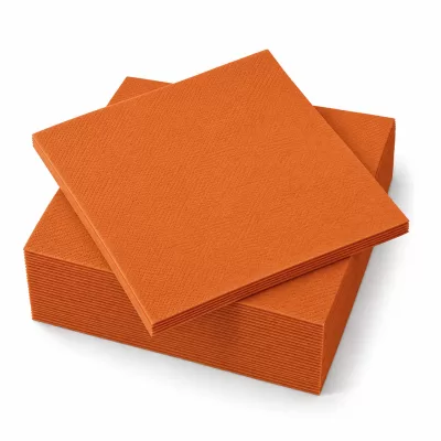 LENEK Stalo servetėlės, 1 sl., 24x24 cm, 400 serv/vnt., oranžinės sp.