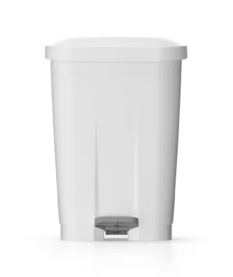 MARPLAST Šiukšliadėžė su pilku pedalu, 50 L, balta