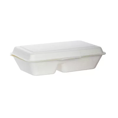 Cukranendrių pluošto dėžutė 24x16x6.5 cm, 2-jų skyrių, 50 vnt./pak.,13HL96_2/29532