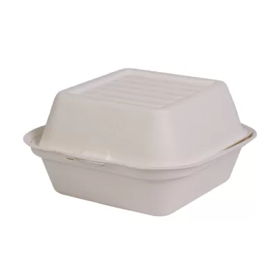 Cukranendrių pluošto dėžutė burgeriams, 15 x 15 x 8 cm, 125 vnt./pak., 13HL77