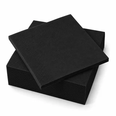 Stalo servetėlės, 1 sl., 24x24 cm, 400 serv./pak., juodos sp., 16 vnt./pak.