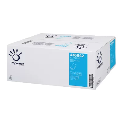 PAPERNET Rankų servetėlės, V lenkimo, 2 sl., perdirbtas pl., 266 serv., 15 vnt./pak.