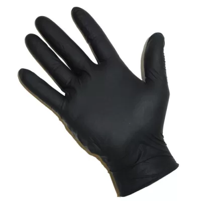 TOP GLOVE Nitrilinės pirštinės be pudros, juodos, XS, 100 vnt