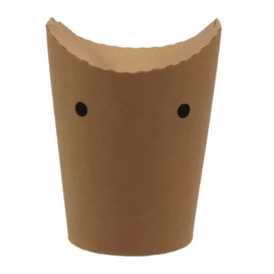 Vienkartinė KRAFT dėžutė su atvartais D60, 120 mm, 500 ml, 25 vnt. / pak.