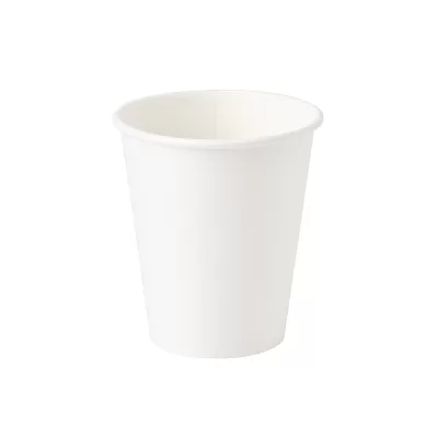 Popieriniai puodeliai 250 ml. (8 oz.), baltos spalvos, Ø80 mm., 50 vnt./pak.