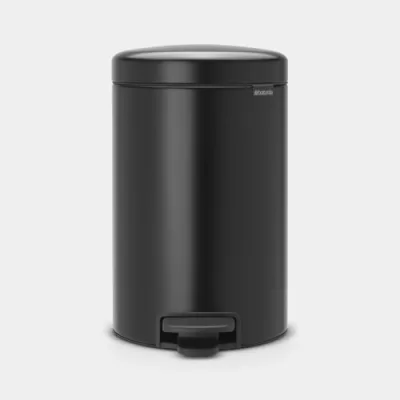 BRABANTIA NEWICON Šiukšliadėžė su pedalu 12 L, juoda
