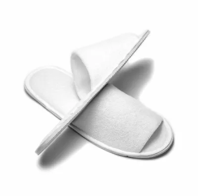 Vienkartinės viešbučio šlepetės NAP, skaidrioje pakuotėje, atviros, 4 mm, baltos, 100 vnt./pak.