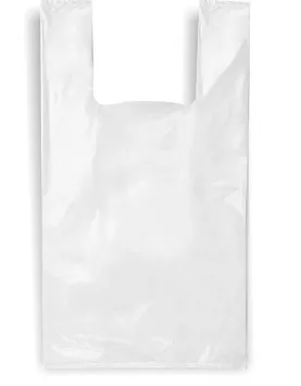 Maišeliai su rankenomis HDPE 30 x 8 x 55 cm., 20 mikr., 100 vnt., balti