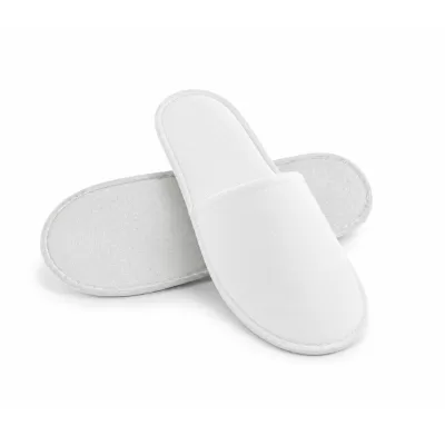 Vienkartinės viešbučio šlepetės vaikiškos NAP, neaustinio pluošto maišelyje, uždaros, 5 mm, baltos, 100 vnt./pak.