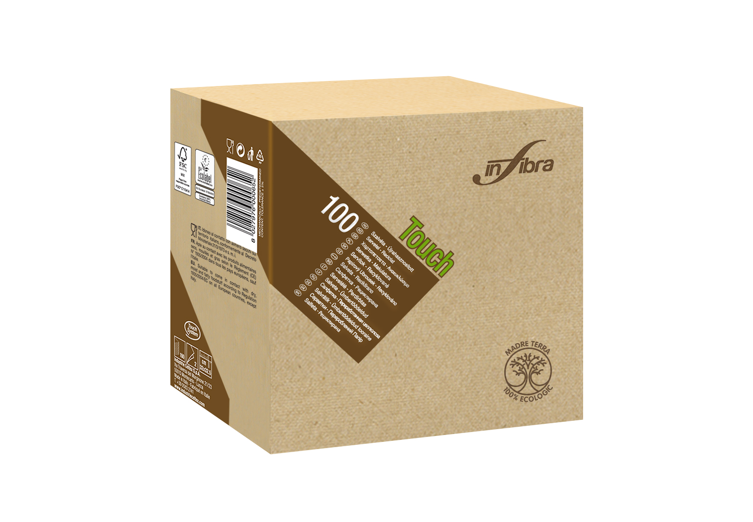 * CELTEX ECO Stalo servetėlės, 2 sl., 33x33 cm, smėlio sp., 100 serv/vnt