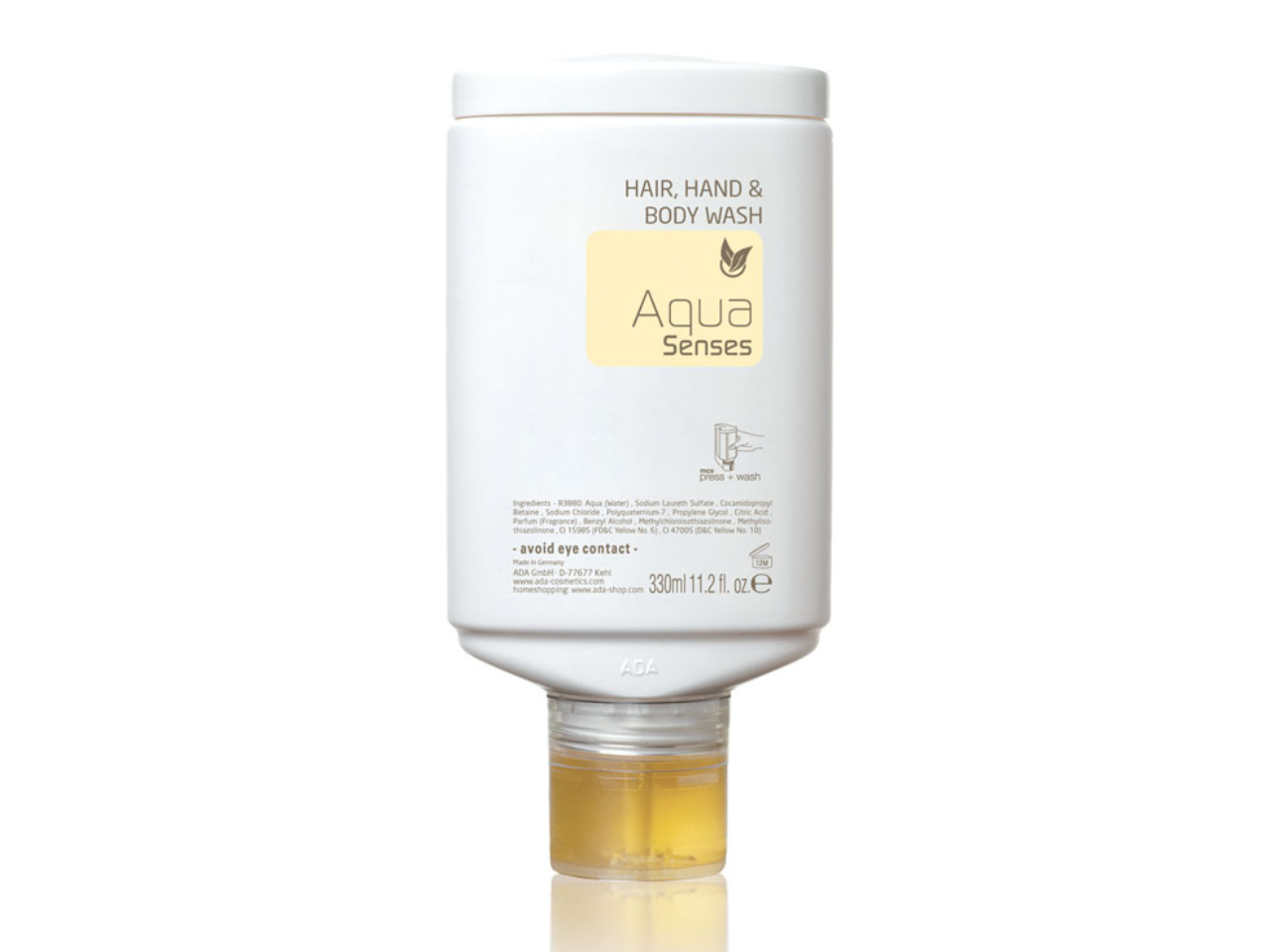 ADA AQUA SENSES Plaukų, rankų ir kūno prausiklis, 330 ml
