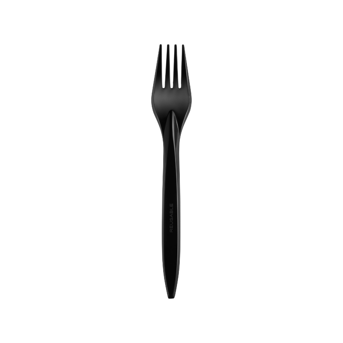 Daugkartinės šakutės, juodos PS, 18 cm, 100 vnt. / pak.