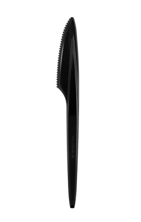 Daugkartiniai peiliai, juodi PS, 18 cm, 100 vnt. / pak.