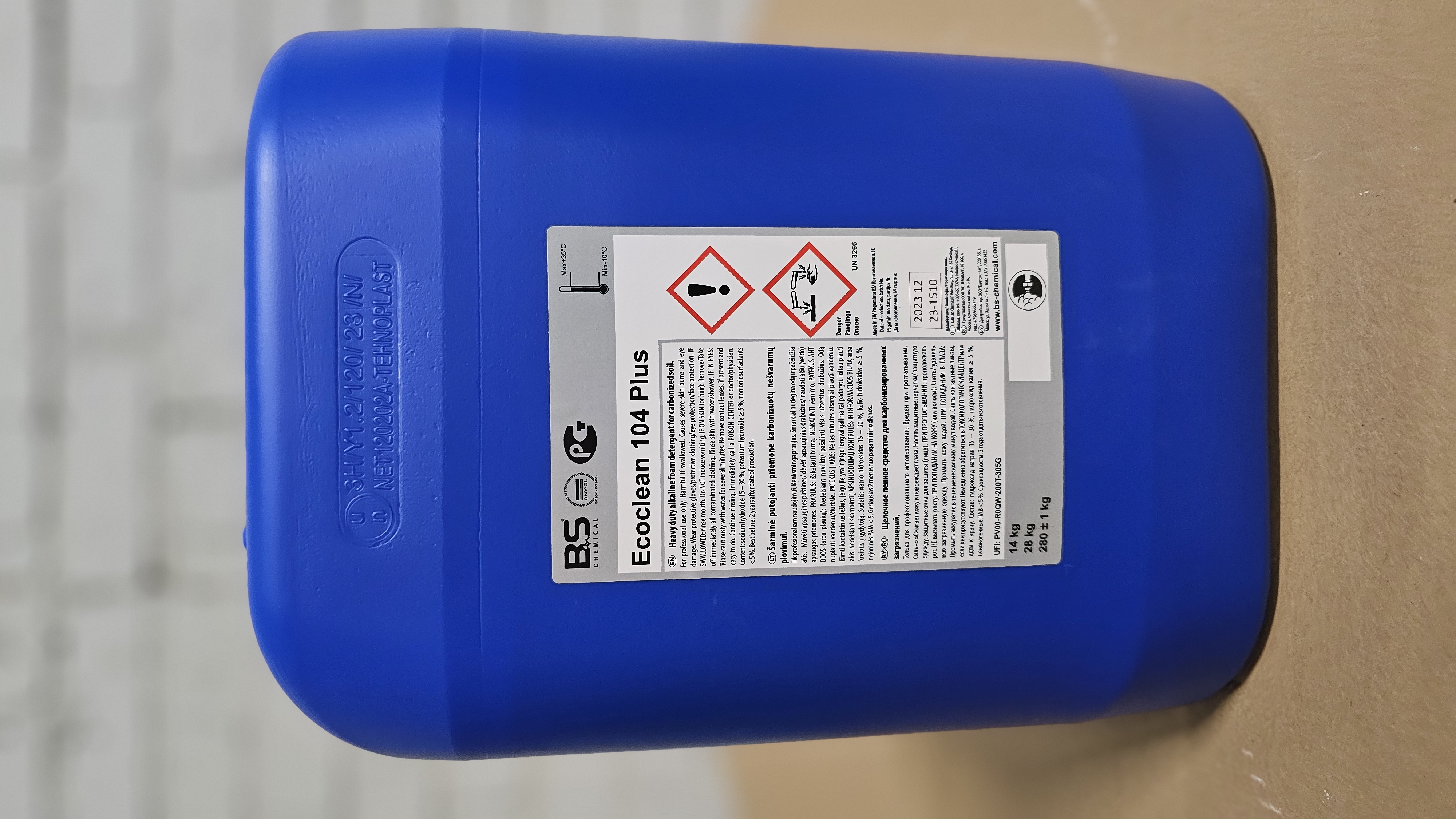 BS ECOCLEAN 104 Stipriai šarminis putojantis ploviklis, 15 kg