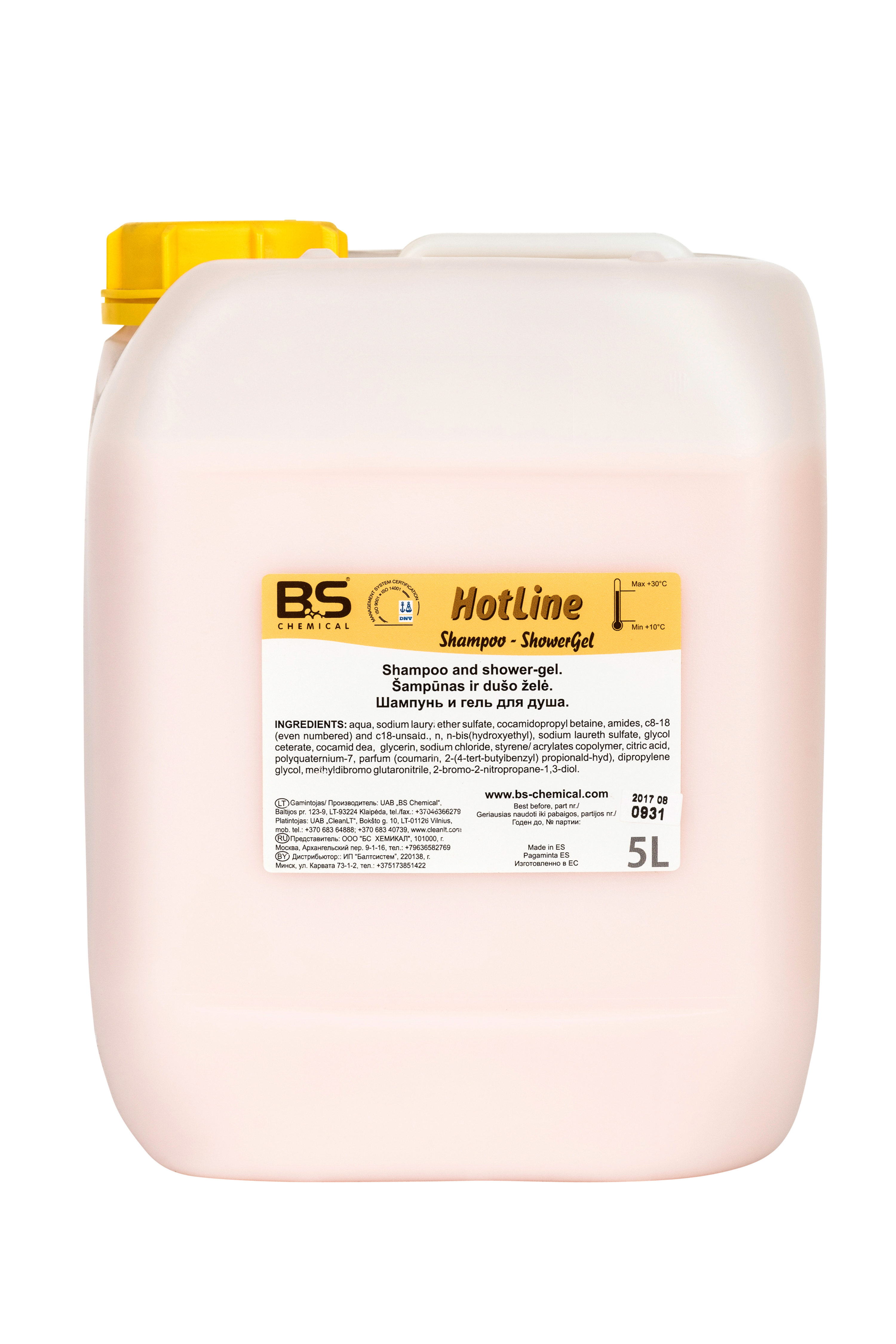 BS HOTLINE 8 SHAMPOO&SHOWERGEL Dušo želė ir šampūnas, 5 L