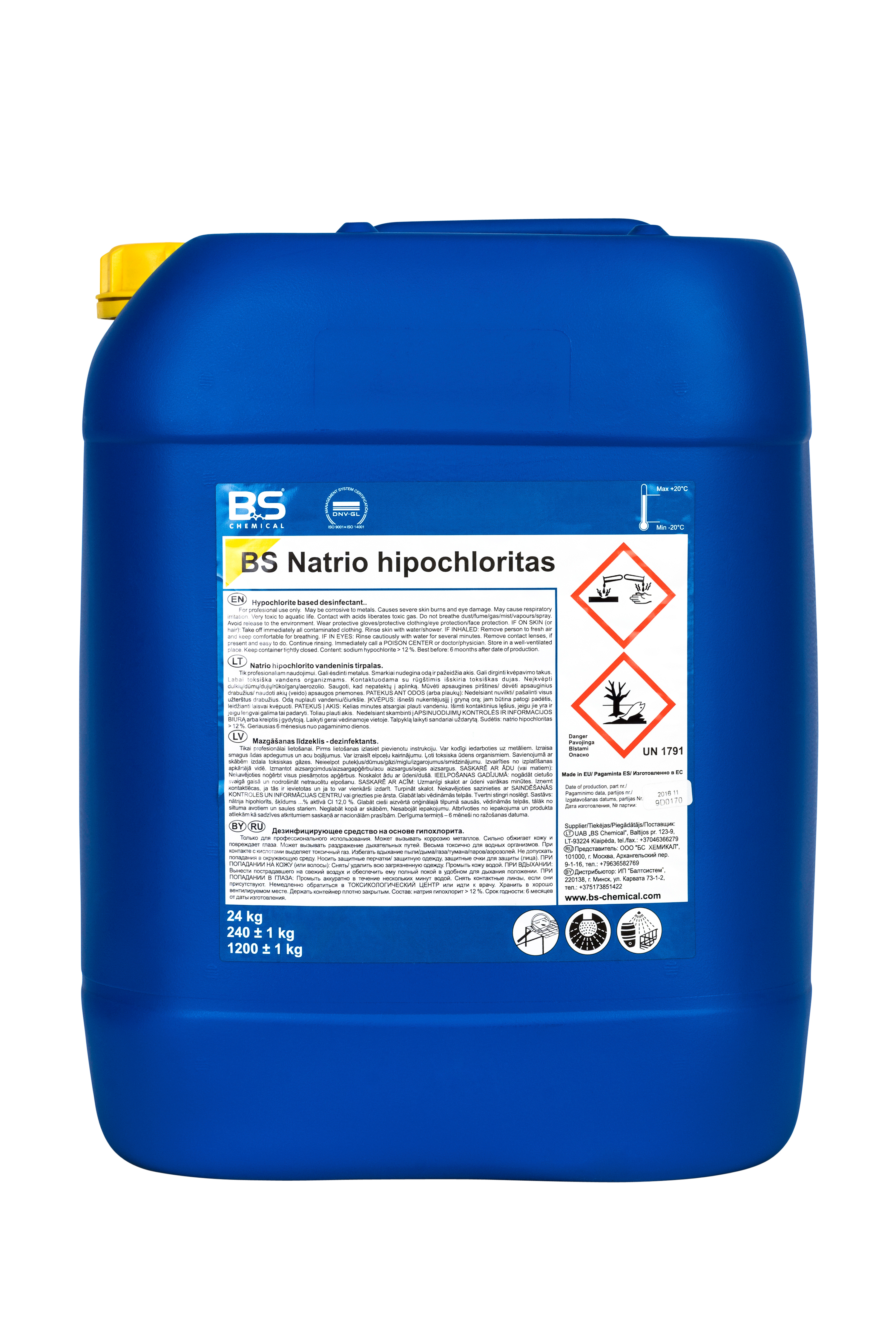 BS Natrio hypochloritas, 30 kg