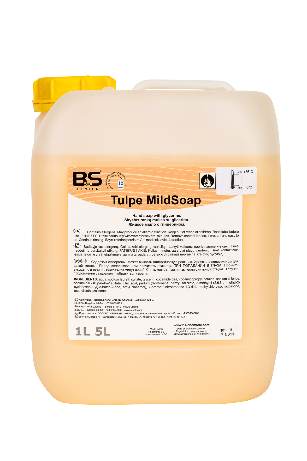 BS TULPE MILDSOAP Rankų muilas su glicerinu, 5 L