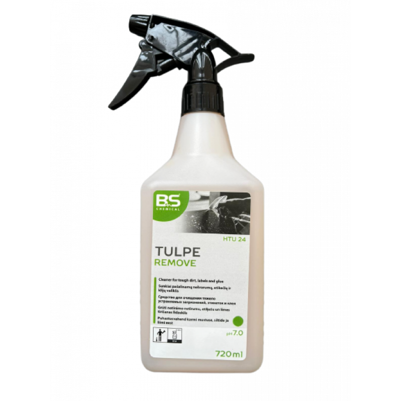 BS TULPE REMOVE Sunkiai pašalinamų nešvarumų, etikečių ir klijų valiklis, 720 ml