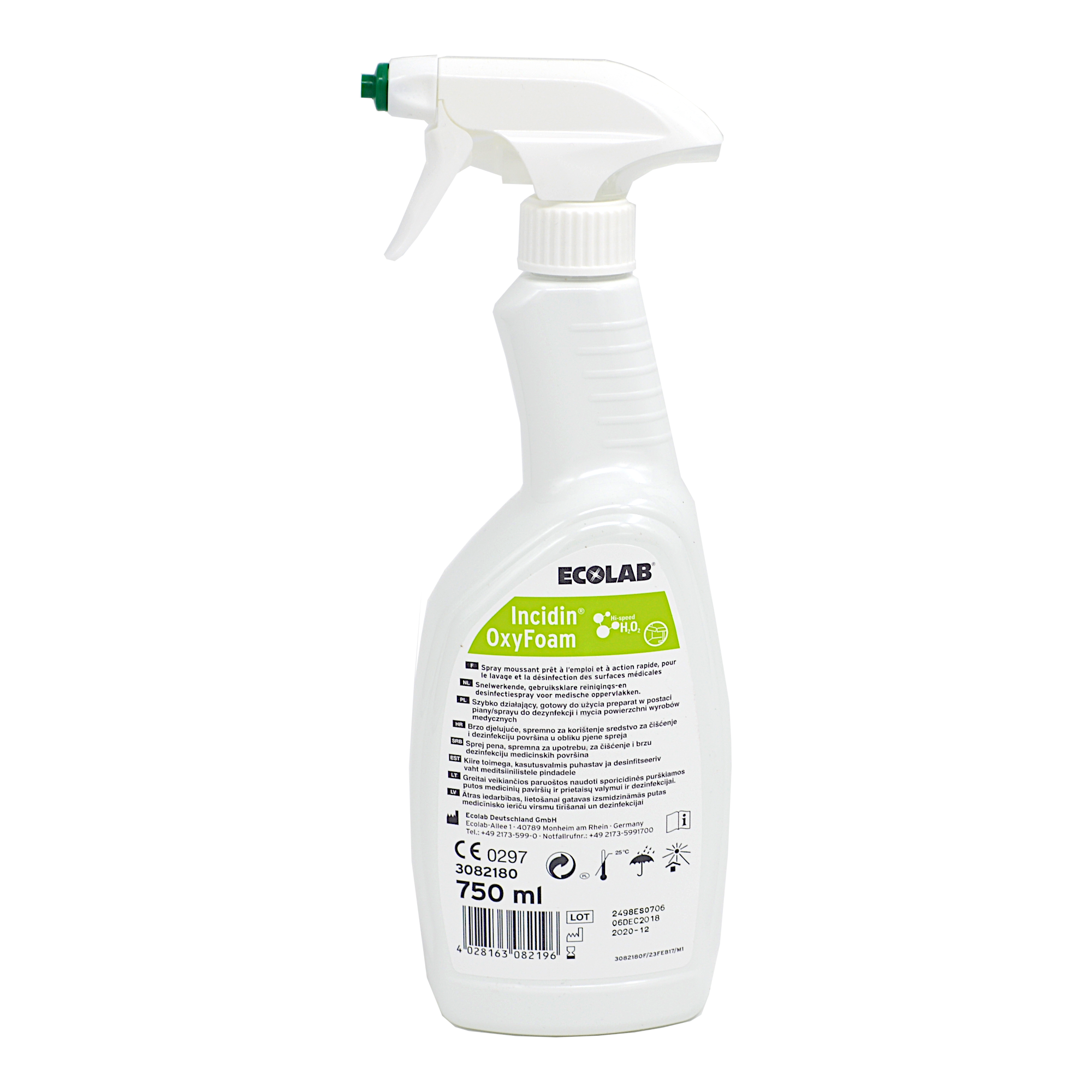 ECOLAB INCIDIN OXY FOAM Paviršių dezinfektantas, 750 ml