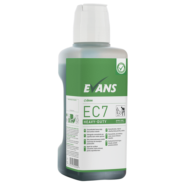 EVANS EC7 Grindų valymo priemonė užterštiems paviršiams, 1 L, žalias