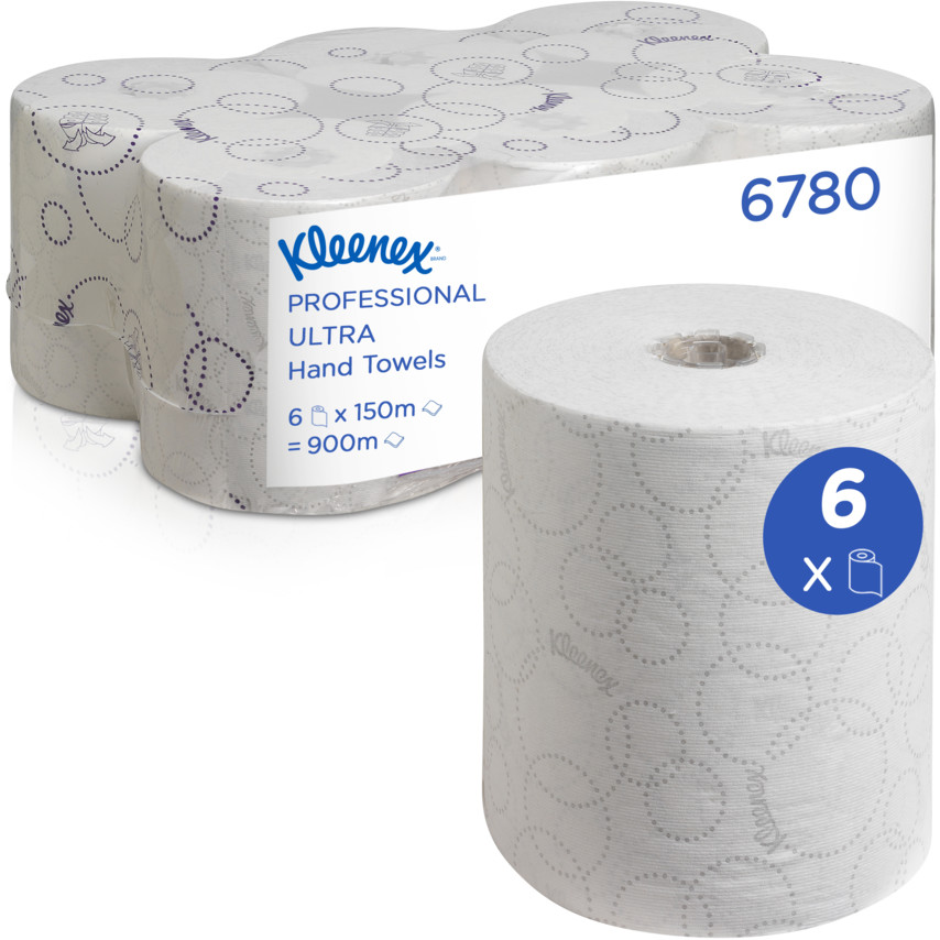 KC KLEENEX ULTRA Ruloninis popierius, 2 sl. 150 m, perdirbtas pl., 6 vnt./pak.