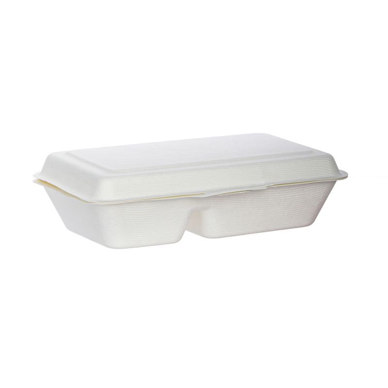 Cukranendrių pluošto dėžutė 24x16x6.5 cm, 2-jų skyrių, 50 vnt./pak., 13HL96_2