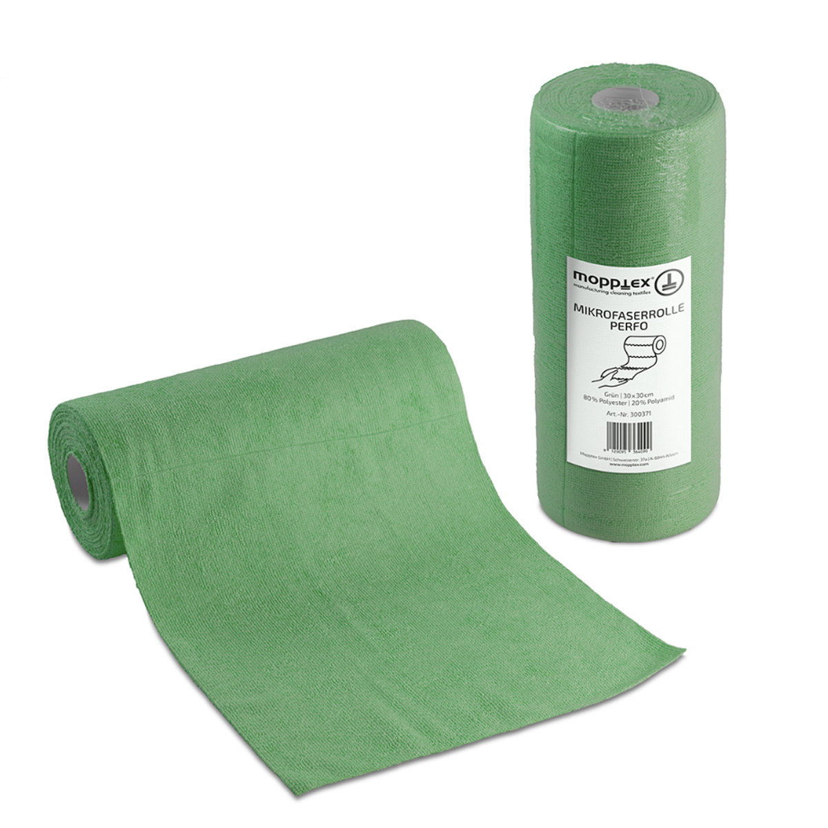 MOPPTEX Perfo Mikropluošto šluostė rulone, žalia