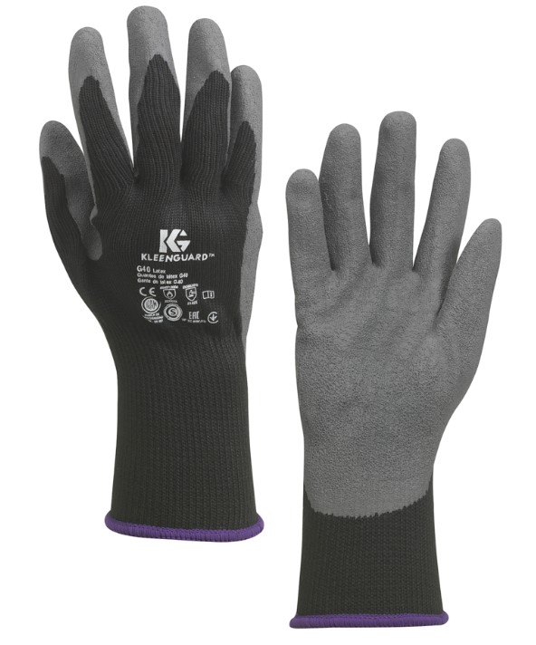KC KLEENGUARD G40 pirštinės dengtos lateksu, XXL, pilkos sp.