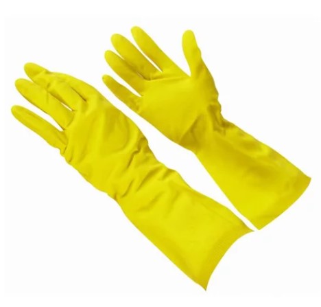 PLAST Lateksinės buitinės pirštinės, geltonos, XL, 1 vnt. pora
