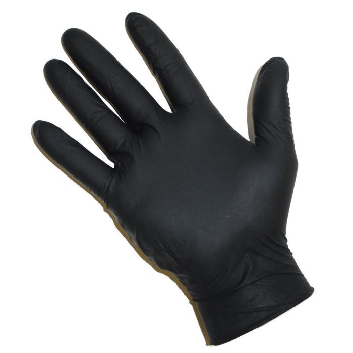 TOP GLOVE Nitrilinės pirštinės be pudros, juodos, XS, 100 vnt