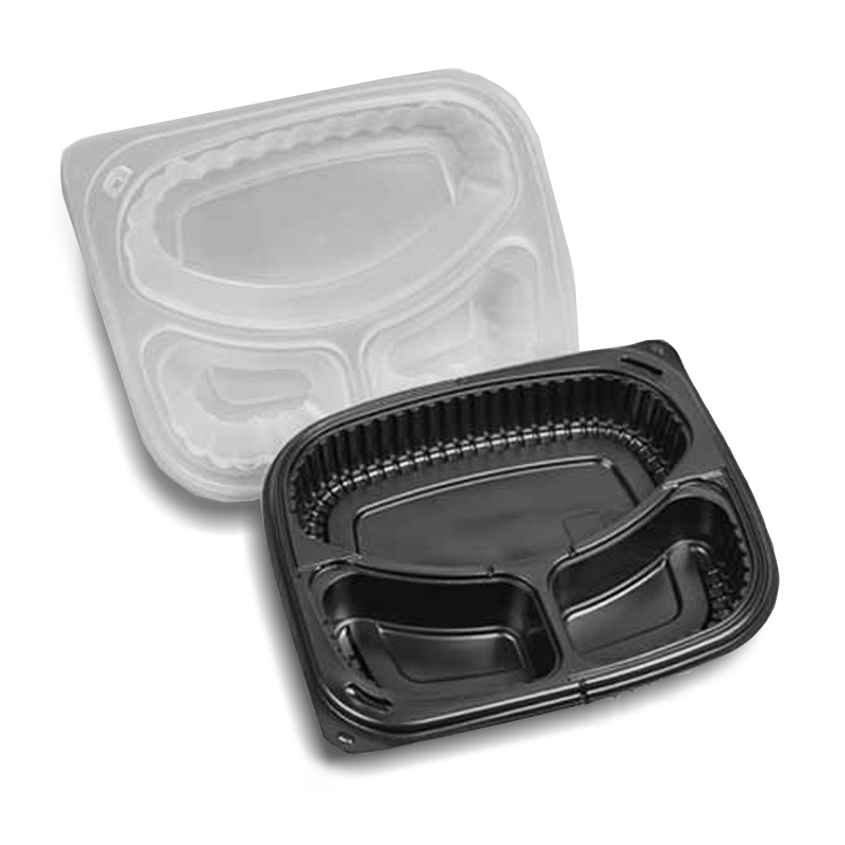 Termo indeliai РР, 240x210x40 mm, 3-jų dalių, juodos sp., 100 vnt./pak.