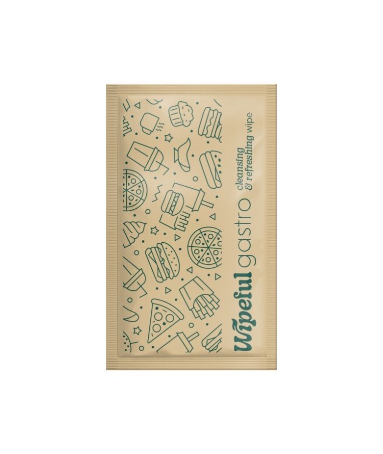 Drėgnos servetėlės Wipeful Gastro Kraft, 6x10 cm, 1000 vnt